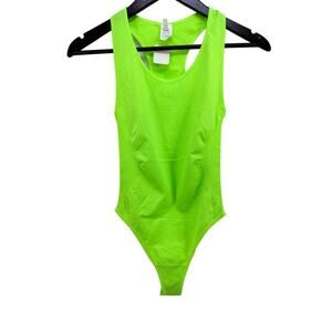 Neon Green Bodysuit Basic Layering Piece-90s Style One Size Fits S-M-L